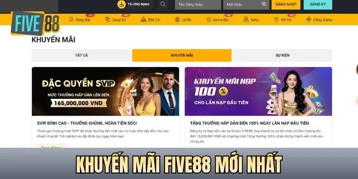 Tổng hợp loạt khuyến mãi Five88 mới nhất
